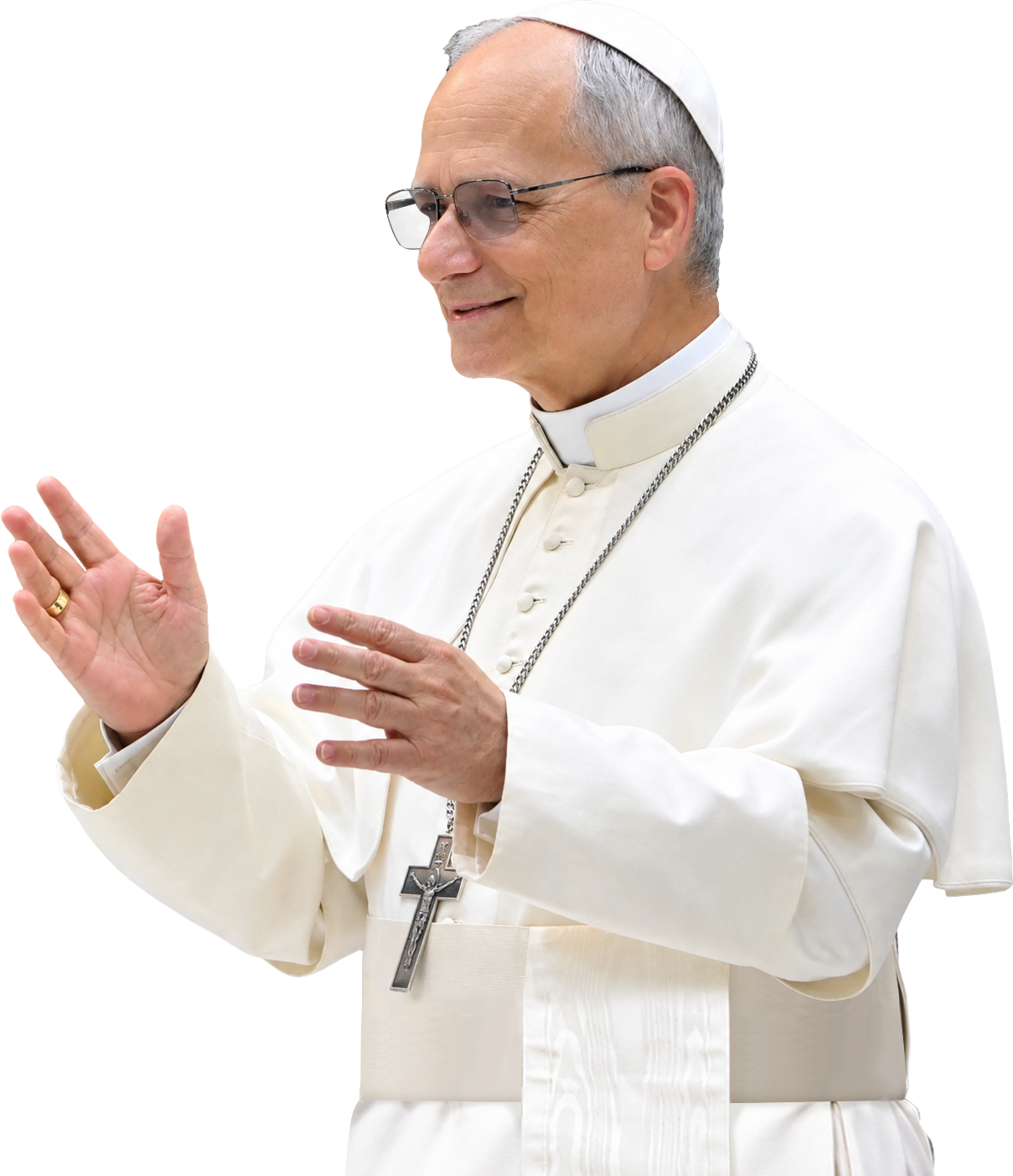 El papa León XIV saludando